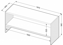 Dugi radni pult od iverala s policom 