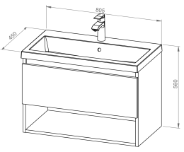 Omarica BASIC PLUS 80 z umivalnikom