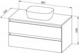 Base mobile STELLA TOP 100 con lavabo in ceramica