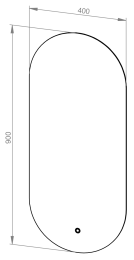 Ogledalo LYRA 40 z LED ambientalno osvetlitvijo in grelcem proti zameglitvi ogledala