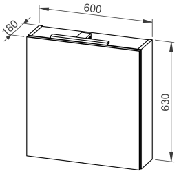 Viseča omarica MYRA 60 z ogledalom, L/D