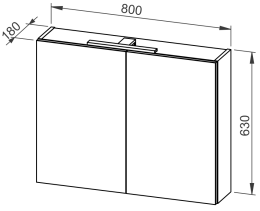 Viseča omarica MYRA 80 z ogledalom